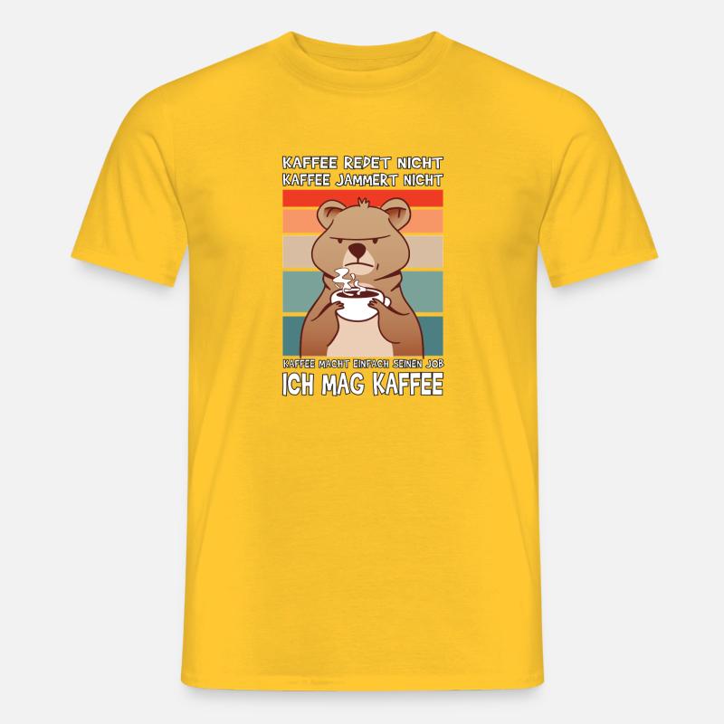 Lustige Morgenmuffel Kaffee Sprüche  - Männer T-Shirt - Gelb