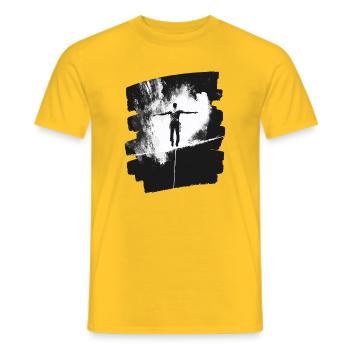 Slackline Slacklining Balance - Men's T-Shirt - yellow - Front - AI Model Male 178 dark (178cm)