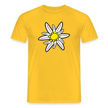 BAVARIAN UNICORN - Edelweiss - Men's T-Shirt - yellow - Front - AI Model Male 178 dark (178cm)