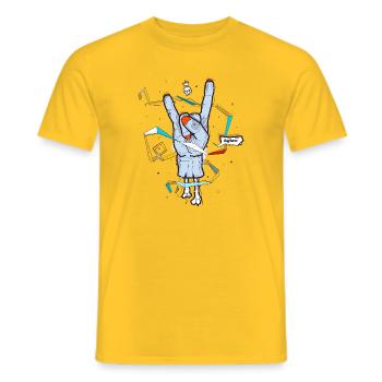 main en métal zombie illustration diables main s - T-shirt homme - jaune - Devant - AI Model Male 178 dark (178cm)