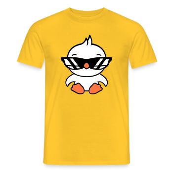 Bird Sunglasses Cool Black Glasses Coolness - Men's T-Shirt - yellow - Front - AI Model Male 178 dark (178cm)
