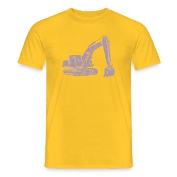 Pelle Silhouette Opérateur d’engins de construction Génie civil - T-shirt homme - jaune - Devant - AI Model Male 178 dark (178cm)