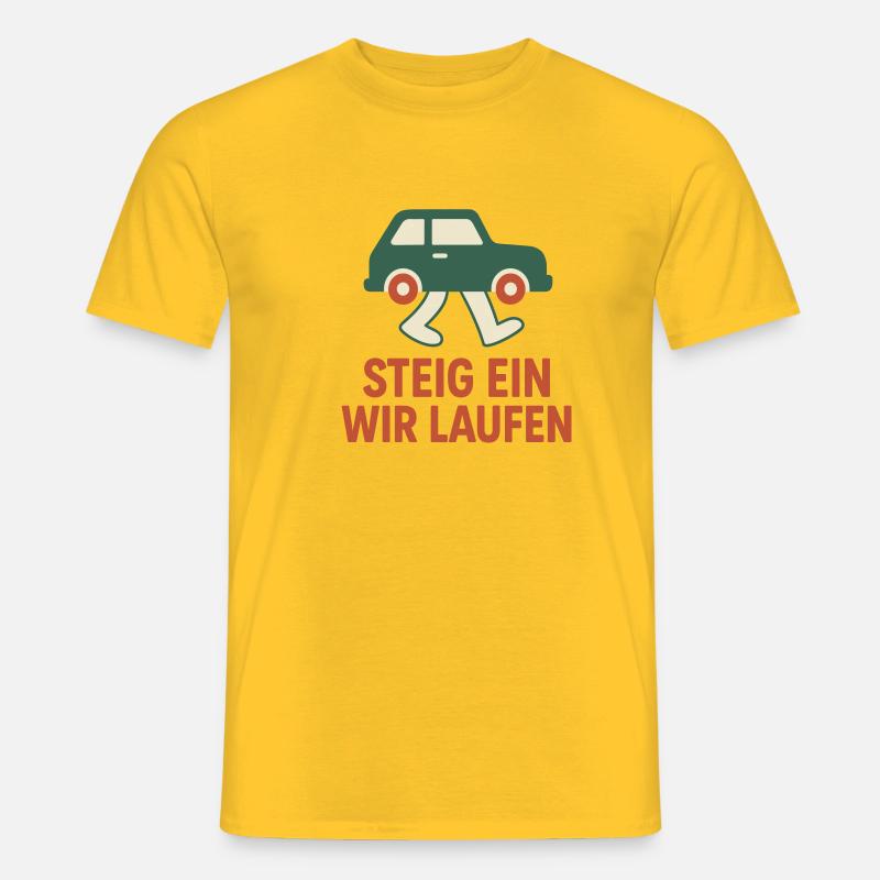 Steig ein, wir laufen - Männer T-Shirt - Gelb