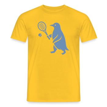 Minimalistischer Pinguin Tennisspieler - Männer T-Shirt - Gelb - Vorne - AI Model Male 178 dark (178cm)