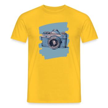 Appareil photo Appareil photo Photographe Femme Photographe - T-shirt homme - jaune - Devant - AI Model Male 178 dark (178cm)