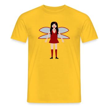 Ladybird Fairy Fantasy Art - Men's T-Shirt - yellow - Front - AI Model Male 178 dark (178cm)