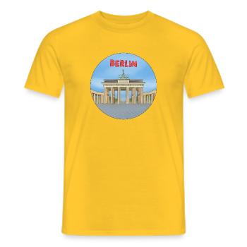 The City of Berlin in Germany - Men's T-Shirt - yellow - Front - AI Model Male 178 dark (178cm)