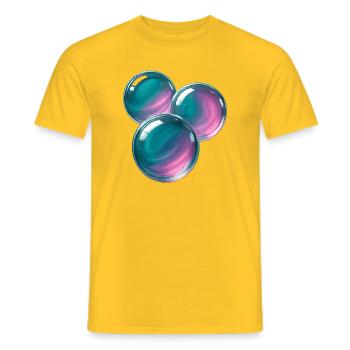 Galactic bubbles - Men's T-Shirt - yellow - Front - AI Model Male 178 dark (178cm)