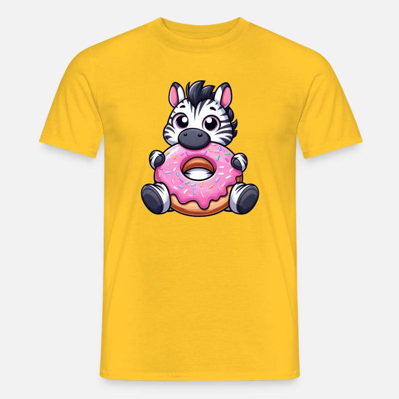 Süßes Zebra Donut Dessert Nascherei Lecker - Männer T-Shirt - Gelb