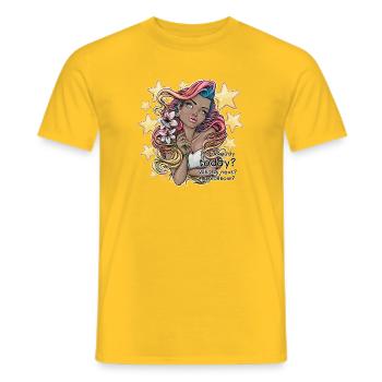 Skurriler Träumer mit floralem Akzent - Männer T-Shirt - Gelb - Vorne - AI Model Male 178 dark (178cm)