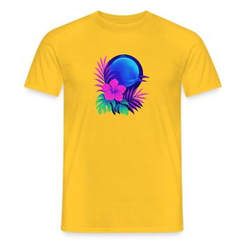 Neon Tropic Moon - Men's T-Shirt - yellow - Front - AI Model Male 178 dark (178cm)
