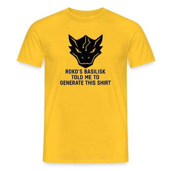 Generated by the Basilisk - Men's T-Shirt - yellow - Front - AI Model Male 178 dark (178cm)
