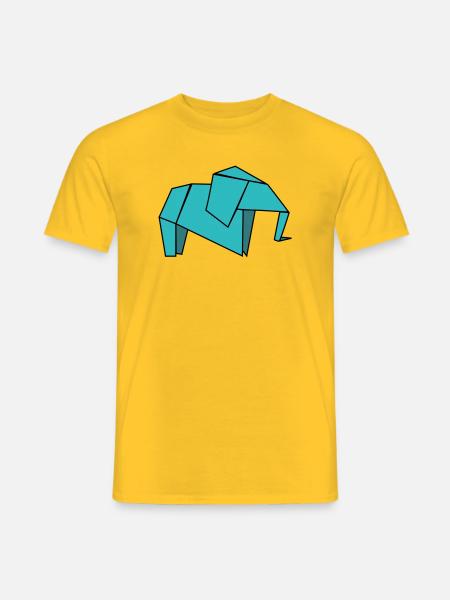 Origami Elephant - Men's T-Shirt - yellow