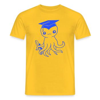 Octopus High School Graduation Passed College - T-shirt homme - jaune - Devant - AI Model Male 178 dark (178cm)