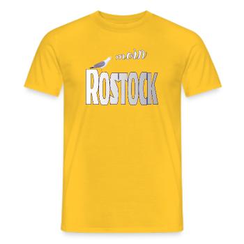 Rostock Möwe & Moin Ostsee - Männer T-Shirt - Gelb - Vorne - AI Model Male 178 dark (178cm)