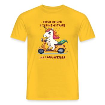 Roller-Einhorn - Männer T-Shirt - Gelb - Vorne - AI Model Male 178 dark (178cm)