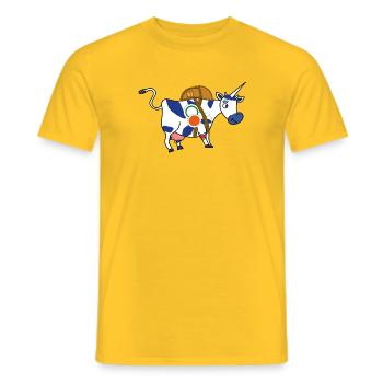 BAVARIAN UNICORN Train Driver Training - Men's T-Shirt - yellow - Front - AI Model Male 178 dark (178cm)