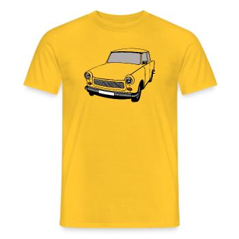 ,Trabi , RDA, Voiture, RDA, Allemagne de l’Est - T-shirt homme - jaune - Devant - AI Model Male 178 dark (178cm)