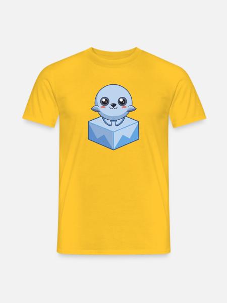 Baby pixel seal on an - Men's T-Shirt - yellow