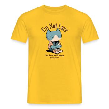 I'm Not Lazy I'm Just in Energy Saving Mode - Men's T-Shirt - yellow - Front - AI Model Male 178 dark (178cm)