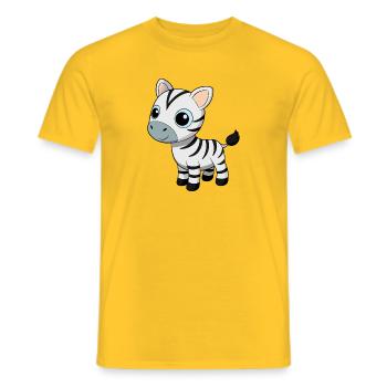 Baby-Zebra mit großen blauen Augen - Männer T-Shirt - Gelb - Vorne - AI Model Male 178 dark (178cm)