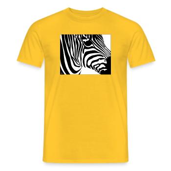 Zebra print: Contrast stripes - Men's T-Shirt - yellow - Front - AI Model Male 178 dark (178cm)