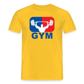 GYM Musculation Poids - T-shirt homme - jaune - Devant - AI Model Male 178 dark (178cm)