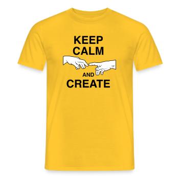 Gardez votre calme et créez - T-shirt homme - jaune - Devant - AI Model Male 178 dark (178cm)
