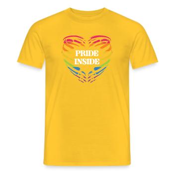 Mois de la fierté LGBT - Pride Inside - T-shirt homme - jaune - Devant - AI Model Male 178 dark (178cm)