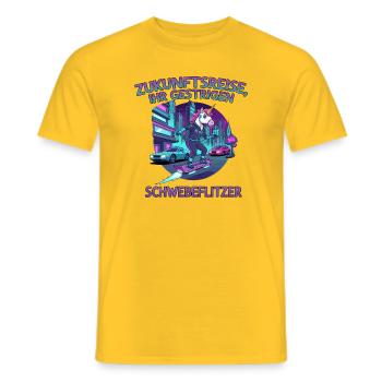 Unicorn of the future - Men's T-Shirt - yellow - Front - AI Model Male 178 dark (178cm)