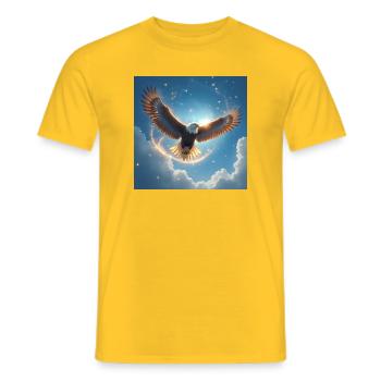 Krafttier Adler am Himmel - Männer T-Shirt - Gelb - Vorne - AI Model Male 178 dark (178cm)