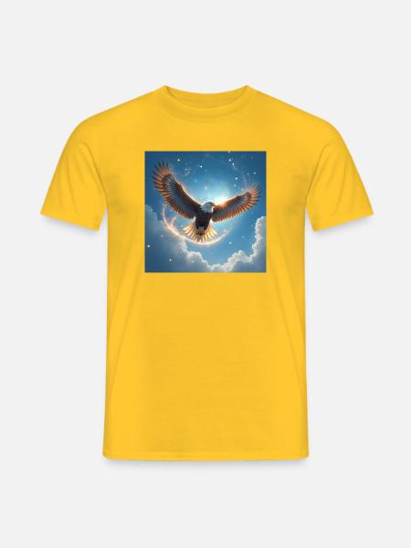 Krafttier Adler am Himmel - Männer T-Shirt - Gelb