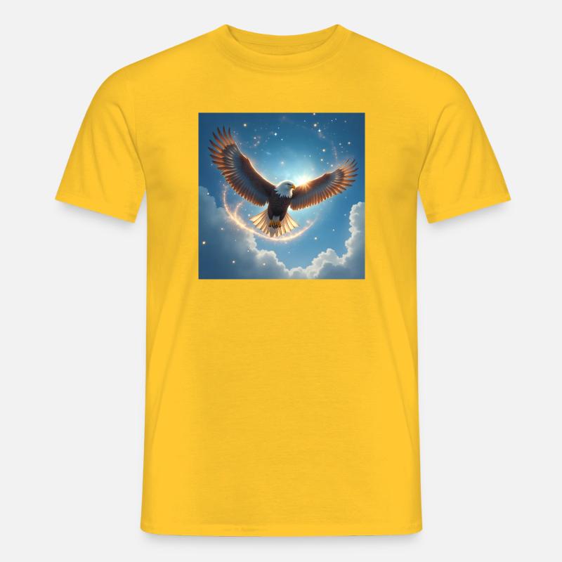 Krafttier Adler am Himmel - Männer T-Shirt - Gelb