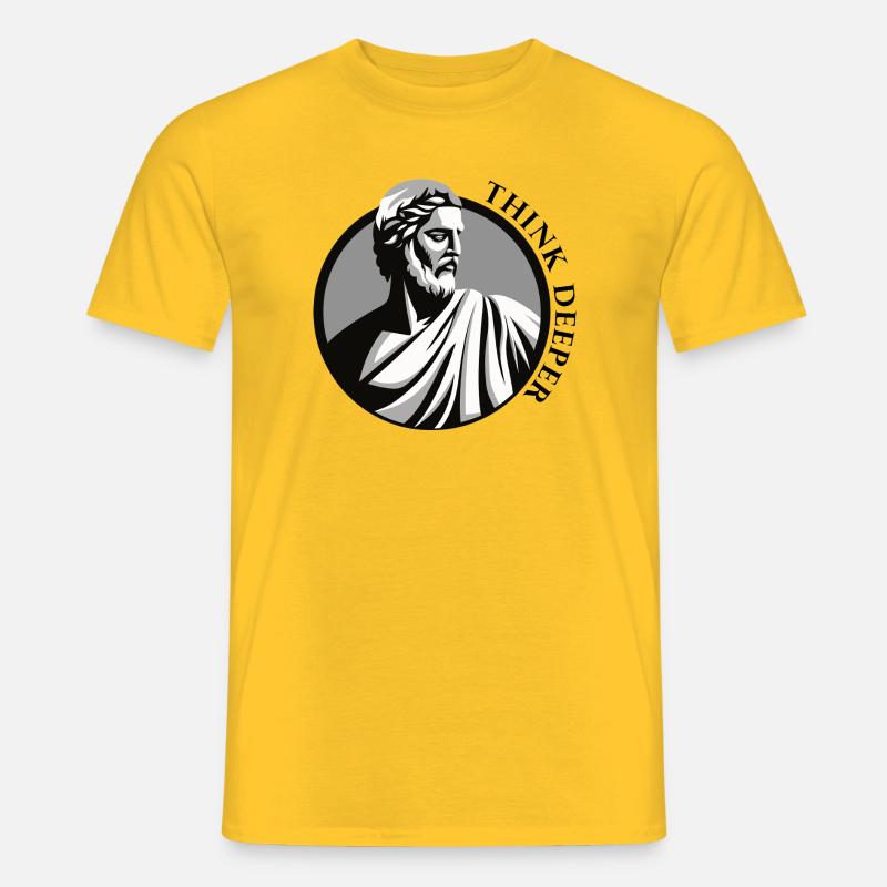 Classic Greek Philosopher | "Think Deeper" | Stoic - Men’s T-shirt - yellow