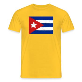 Drapeau de Cuba - T-shirt homme - jaune - Devant - AI Model Male 178 dark (178cm)