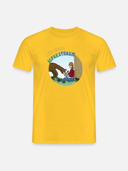 Alpaka-Traum - Männer T-Shirt - Gelb