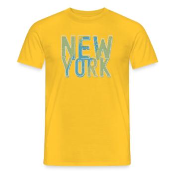 New York - Männer T-Shirt - Gelb - Vorne - AI Model Male 178 dark (178cm)