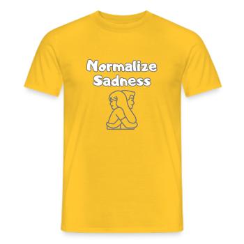 Normalize Sadness – Depression Is Real Shirt - Männer T-Shirt - Gelb - Vorne - AI Model Male 178 dark (178cm)