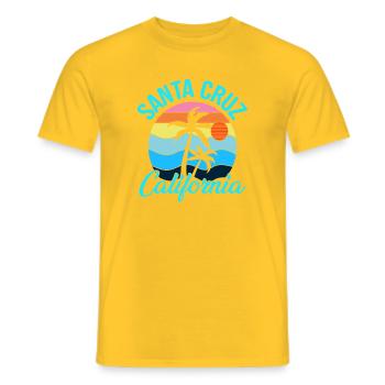 Santa Cruz, Californie - T-shirt homme - jaune - Devant - AI Model Male 178 dark (178cm)