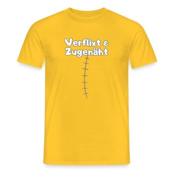 Verflixt & Zuenäht – Chemise Scar Pride - T-shirt homme - jaune - Devant - AI Model Male 178 dark (178cm)