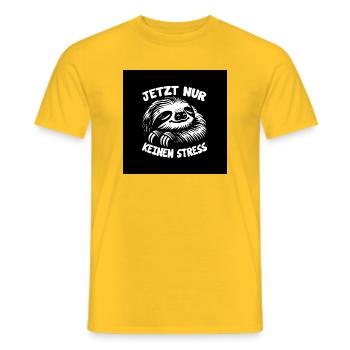 Cool bleiben immer mit der Ruhe lustiges Faultier - Männer T-Shirt - Gelb - Vorne - AI Model Male 178 dark (178cm)