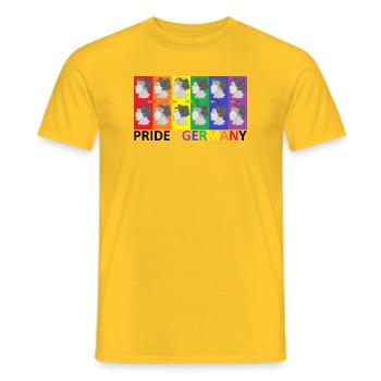 Farbenfrohe Pride Deutschland Illustration - Männer T-Shirt - Gelb - Vorne - AI Model Male 178 dark (178cm)