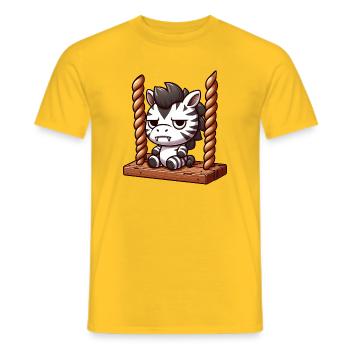 Mürrisches Zebra Schaukeln Genervt Lustiges Design - Männer T-Shirt - Gelb - Vorne - AI Model Male 178 dark (178cm)