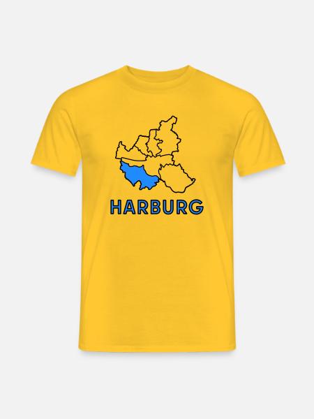 Harburg, un quartier de Hambourg - T-shirt homme - jaune