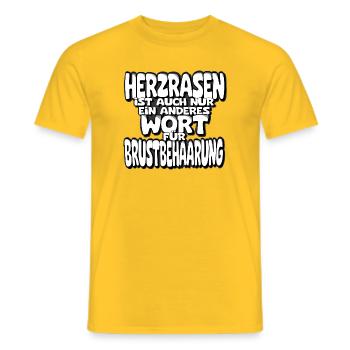 Herzrasen ist nur ein anderes Wort - Männer T-Shirt - Gelb - Vorne - AI Model Male 178 dark (178cm)
