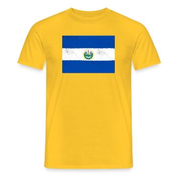 Flagge von El Salvador - Männer T-Shirt - Gelb - Vorne - AI Model Male 178 dark (178cm)