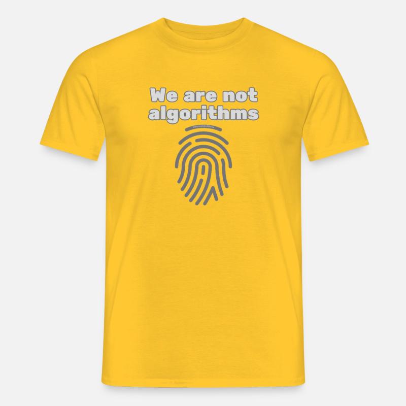 Mensch statt Algorithmus – Statement T-Shirt - Männer T-Shirt - Gelb