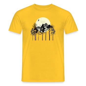 Conception de silhouette de la forêt céleste - T-shirt homme - jaune - Devant - AI Model Male 178 dark (178cm)
