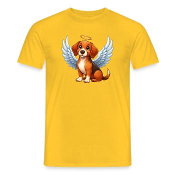 Süßer Beagle Cartoon Engel mit Flügeln Heilig - Männer T-Shirt - Gelb - Vorne - AI Model Male 178 dark (178cm)