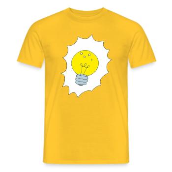 Illustration créative de l’ampoule - T-shirt homme - jaune - Devant - AI Model Male 178 dark (178cm)